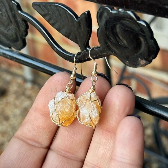NIB Colors of Brazil Citrine Earrings in Goldtone 31.00 ctw - Picture 6 of 9
